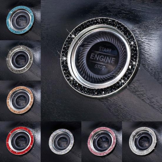 Decals Ignition Button Not Easy Trim Shiny Fall To Off Waterproof Bling Car Start Engine