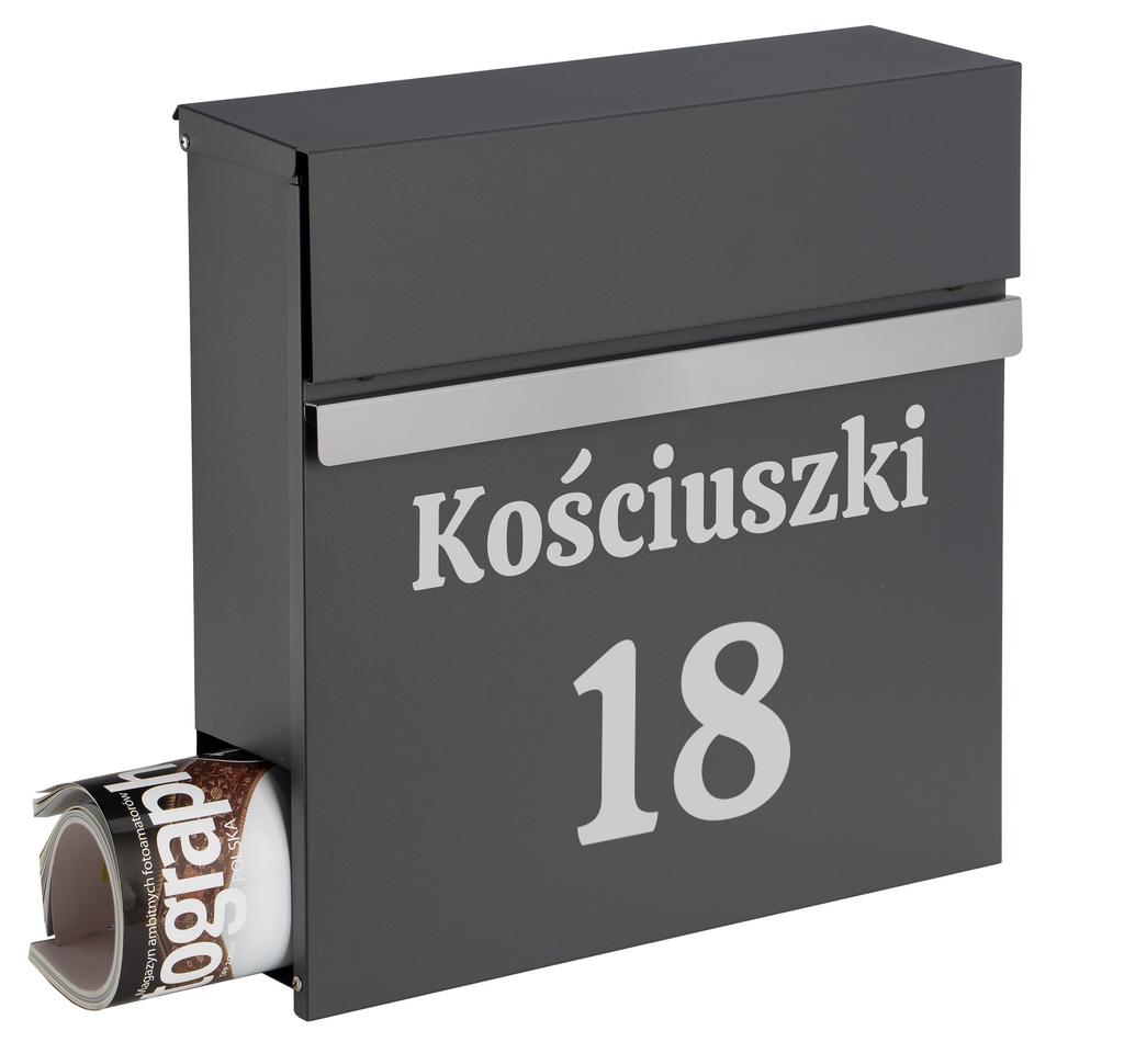 Norton Anthracite Letterbox With Inscriptions