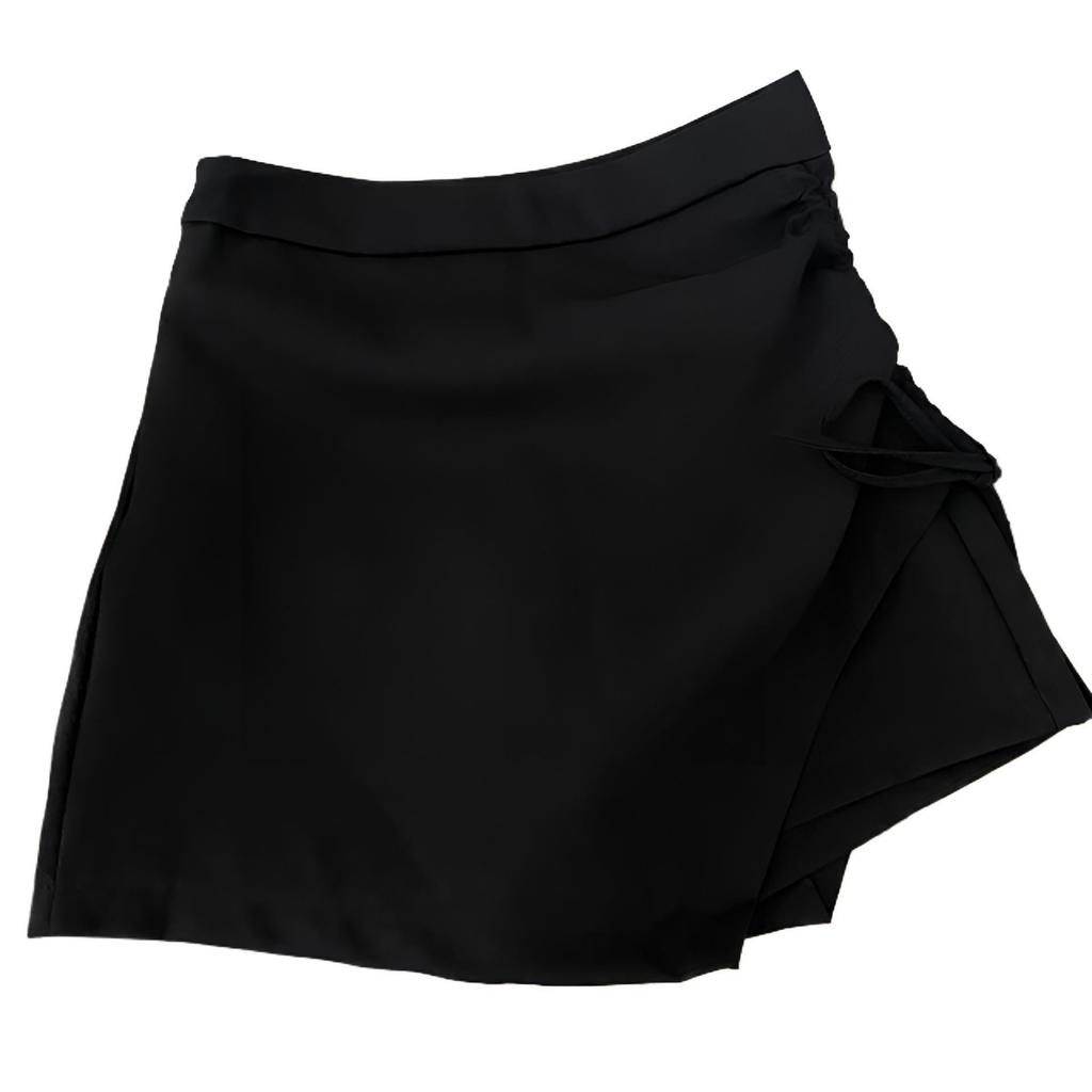Slim A-Line High Waist Summer Skirt: Short, Anti-Exposure Design