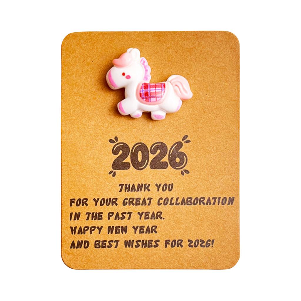 THANK YOU Year Of  Horse Resin Pocket Hug Card - New Year Holiday Employee Appreciation And Encouragement Greeting Card/Gift Card