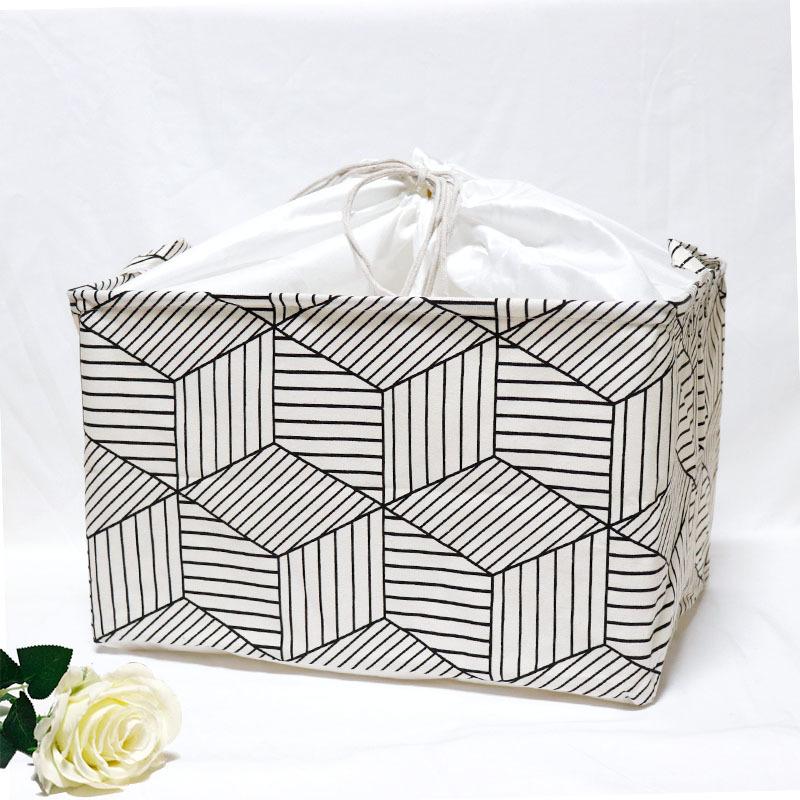 Großer Stoff-Aufbewahrungskorb mit Kordelzug, feuchtigkeitsbeständig, faltbar, Kleider- und Decken-Organizer-Box, Kordelzug, faltbarer Kleiderschrank, Aufräumtasche