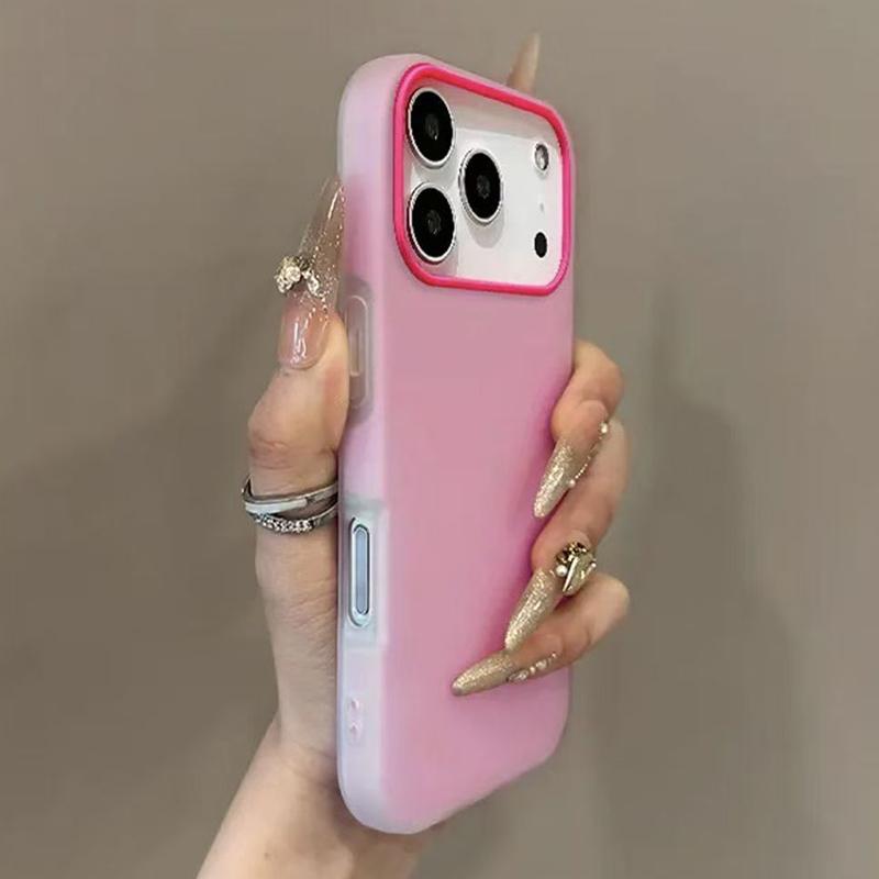 Luxury Candy Color 2 in 1 Matte Phone Case For 17 Pro Max 16 15 14 13 12 11 Pro Max Plus Air Shockproof Bumper Back Cover