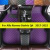 Car Floor Mats For Alfa Romeo Stelvio Q4 2017 2018     Auto Full Set Foot Pads All Season Leather Carpet
