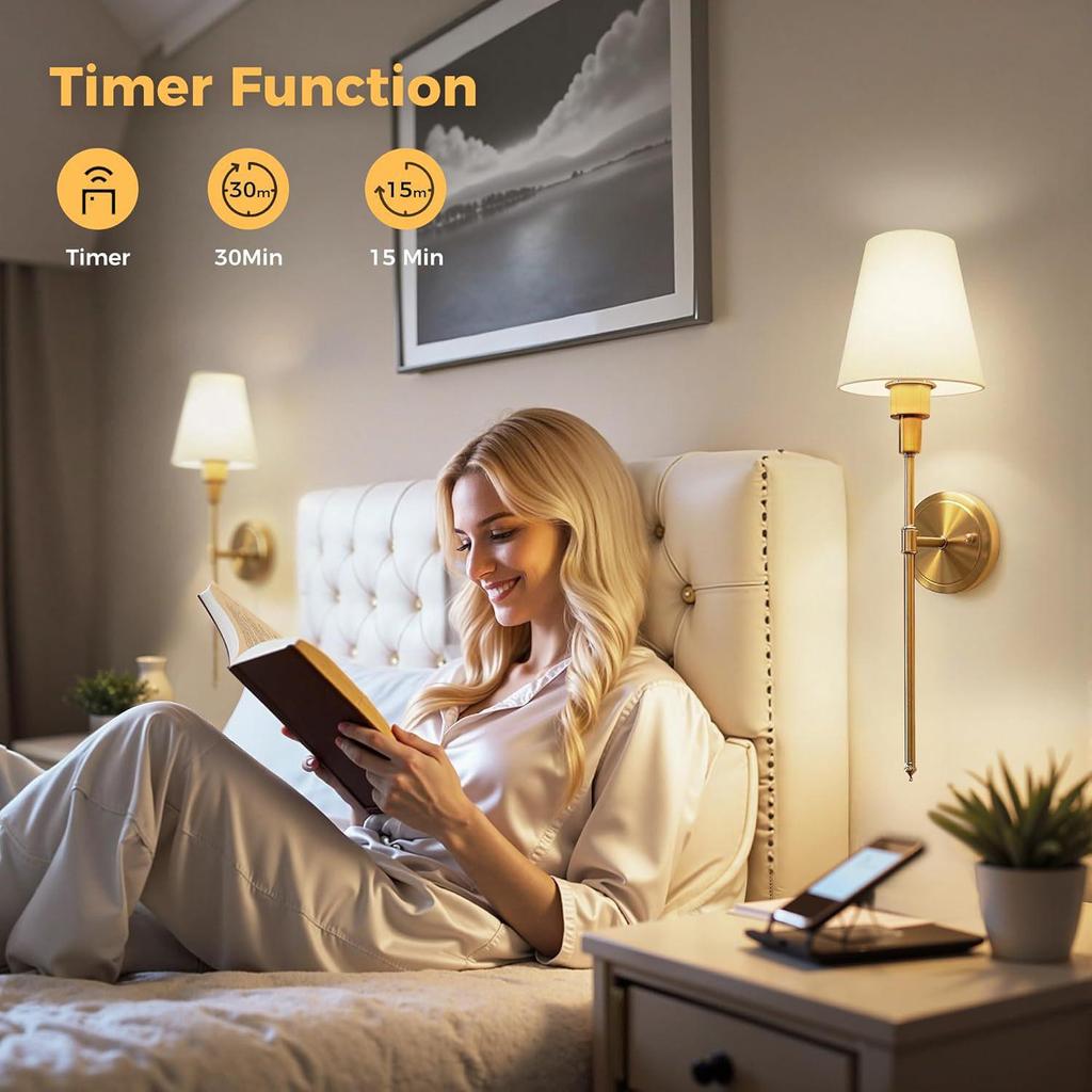 Nordic Wireless RGB Dimmable Ambiance Wall Lamp for Bedroom Sofa Stairs