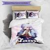3pcs Custom Name Cartoon Genshin Impact Ayaka Kamisato Bedding Set Duvet Cover Closure Includes 1 Duvet Cover & 2 Pillowcases for All Seasons Bedroom 