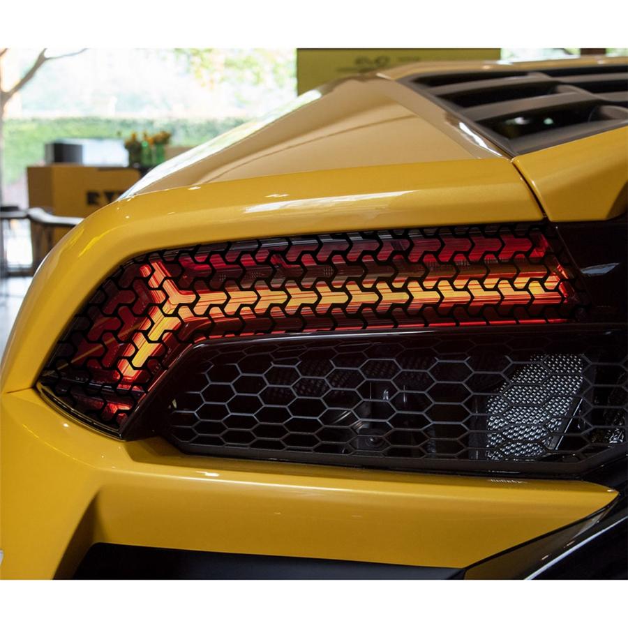 Car Rear Tail Light Honeycomb Gaphic Fishbone Stickers Hollow Auto Lamp Light