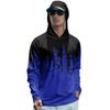 Men's Lapel Printed Single Breasted Pocket Long Sleeve Casual Sports T-Shirt