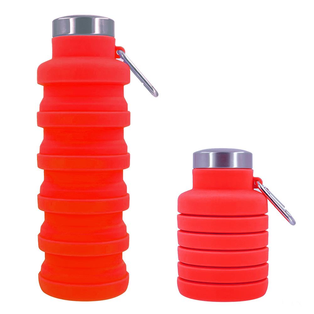 500ml Collapsible Water Bottle Portable Leakproof Reusable Telescopic Cup Travel Water Bottle for Camping Hiking Traveling