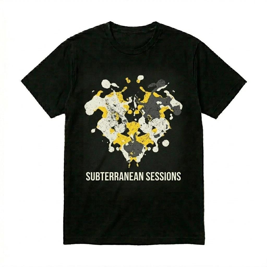Subterranean Sessions Abstract Rorschach Inkblot T-Shirt - Artistic Graphic Tee XXXXL