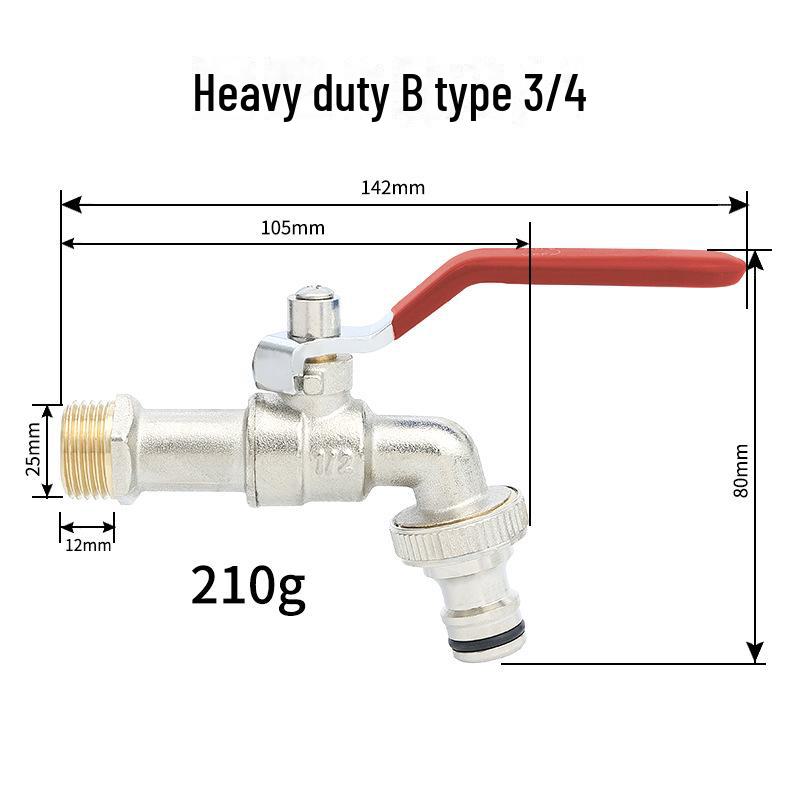 Outdoor Double-Control Brass Faucet for Kitchen and Garden