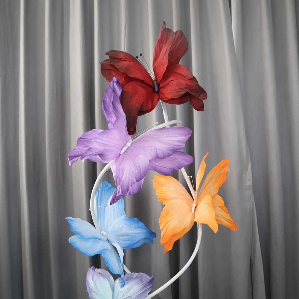 NEW 3D Simulated Flowers 30/50CM Large-scale Giant Paper Butterfly Colorful Window Display Photography Props Party Supply