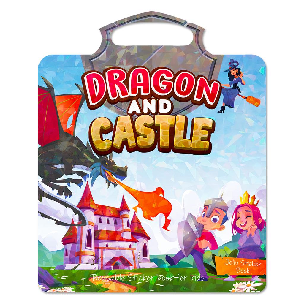 Dragon And Castle Children'S Enlightenment Education Quiet Book Laser Repeated Sticker Waterproof Jelly Sticker