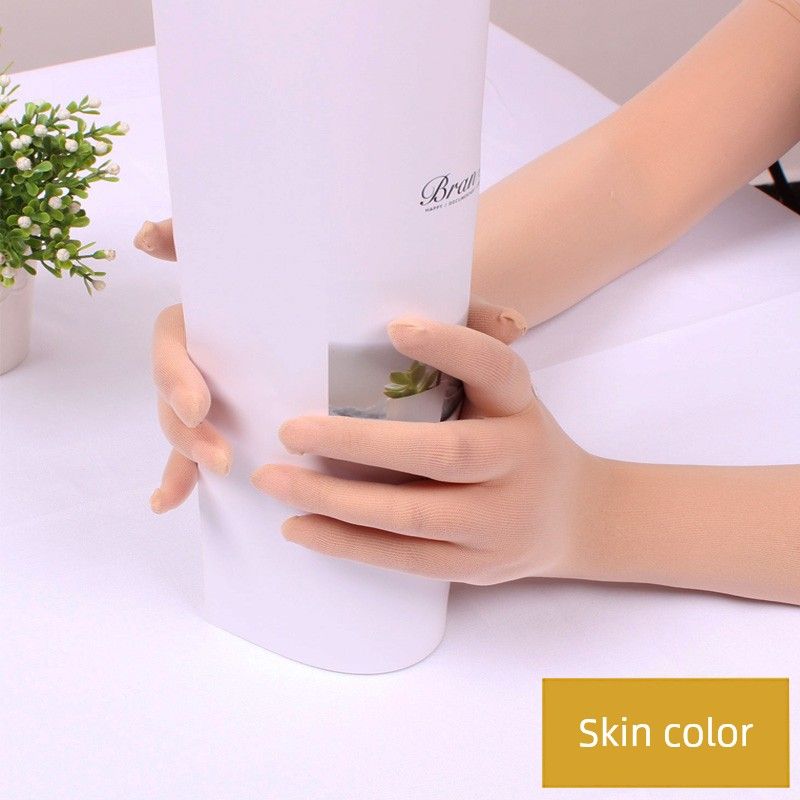 

Men s Long Cross-Dressing Gloves Skin color All yards