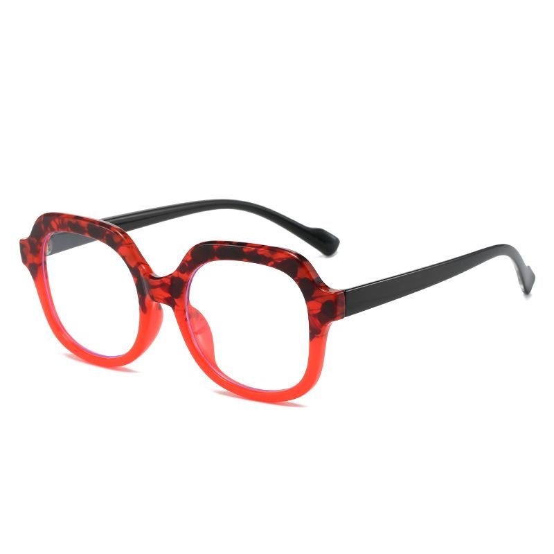 Big Frame Round Double Color Optical Glasses Frames Women Tr90 Anti-Blue Light Spectacle Fashion Clear Lens Computer Eyeglasses