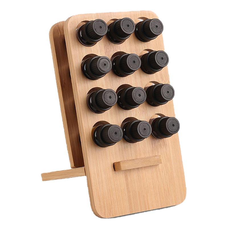1pc Essential Oil Display Rack  Dispensing Bottles 12 Squares Display Case Organizer Desktop  Shelf