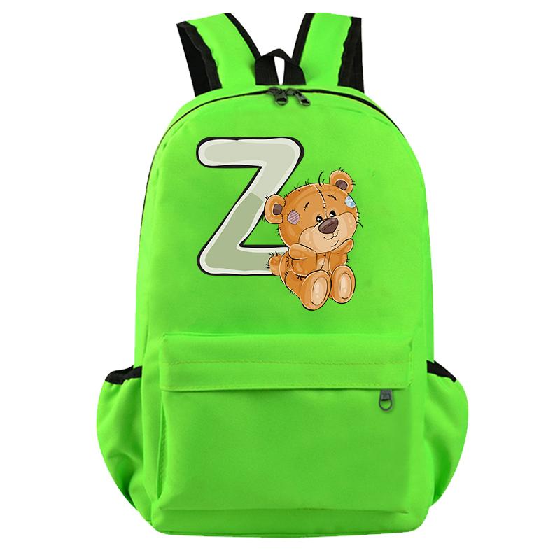 

Рюкзак із милим маленьким ведмедиком із 26 англійськими буквами, підлітковий шкільний рюкзак для дівчаток, хлопчиків, рюкзак великої місткості, студентський рюкзак для подарунків дітям