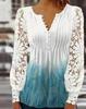 2023 Spring Women's Lace Long Sleeve T-shirt - European and American Fashion
