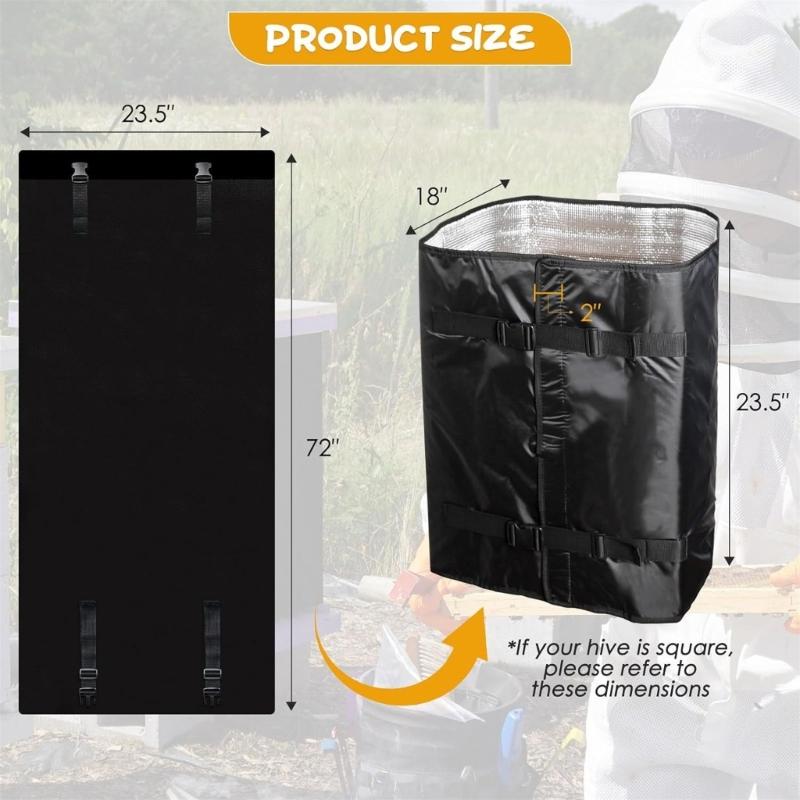 Winter Bees Hives Wrap Oxford Cloth Adjustable Bees Hives Wrap for Deep Hives Boxes Waterproof Windproof