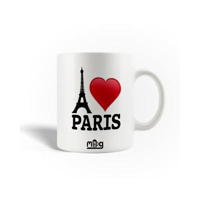 Taza de Cerámica - MANIACASE - I Love Paris - 30cl - Blanco - Apto para lavavajillas
