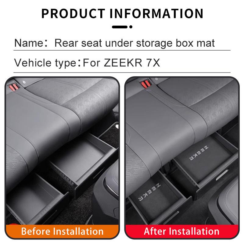 For Zeekr 7X Rear Seat Storage Box Pad Dust Protection Pad Interior Modification Special Accessories ZEEKR 7X zeekr 7x zeekr7x