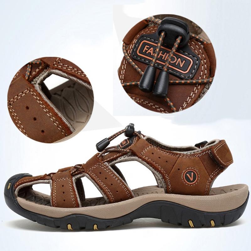 New Hollow-out Wading Shoes Men Sandals Hiking Shoes Summer Casual Beach Sandals Plus Size 38-48