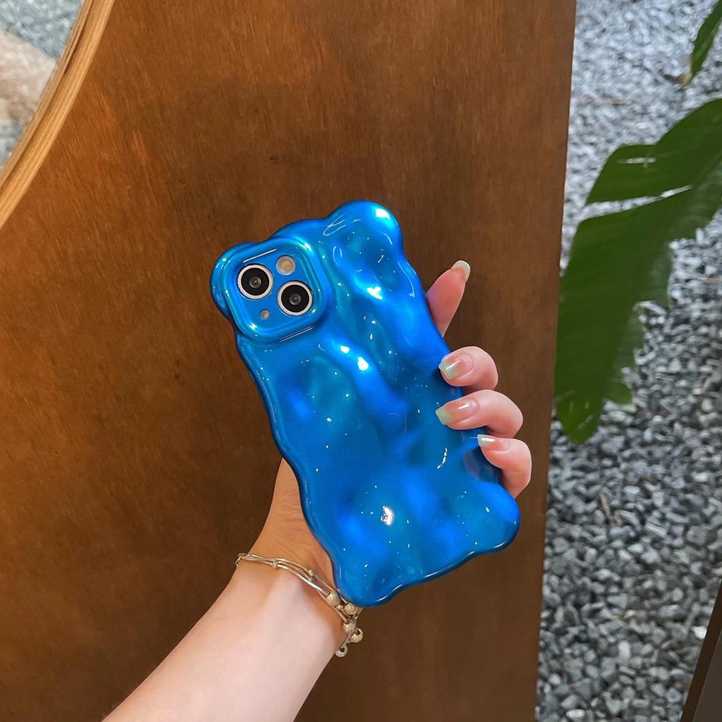 3D Bubble Wave Pattern Phone Case For iPhone 15 14 13 12 11 Pro Max 14promax 14pro Soft Shockproof Back Cover