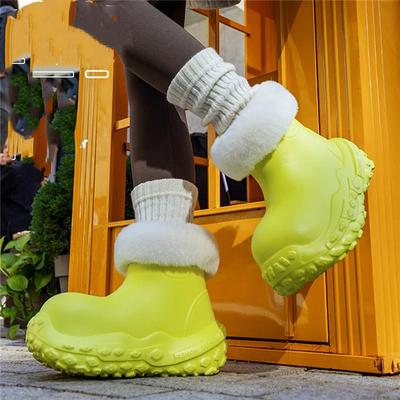 Autumn And Winter Fashion Waterproof And Plush Thick Short Boots For Men And Women Snow Boots