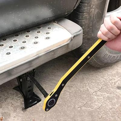 Long Handle Labor-saving Jack 360° Rotation Dual-Direction Scissor Jack Cross Design Rocker Arm Car Repair Tool Tire Removal