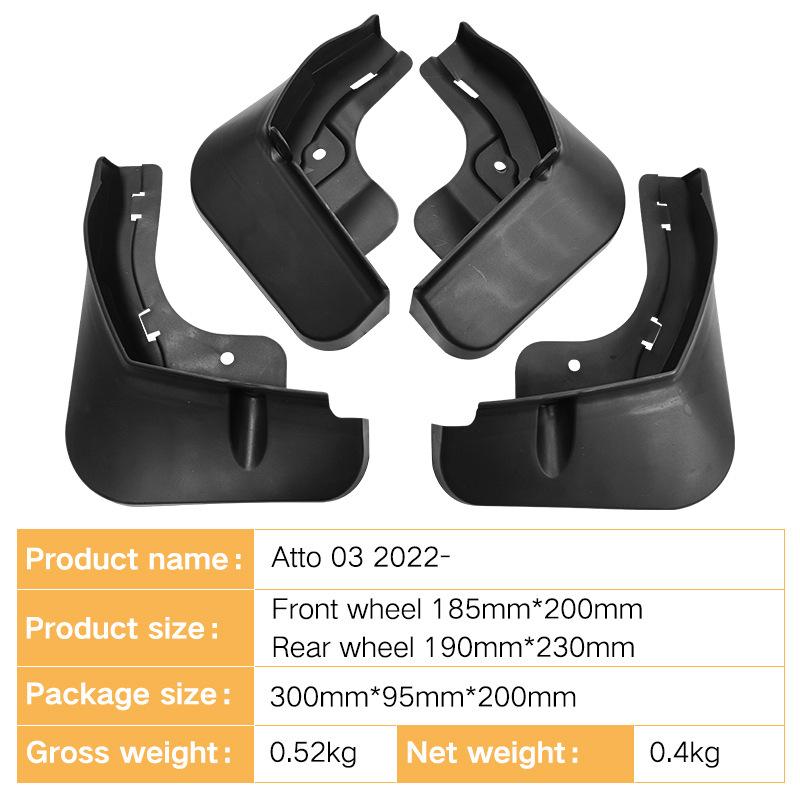 För BYD Yuan Plus Atto 03 2022 Bil Däck Stänkskärm Läder