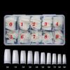 500-Piece Transparent & Natural/French White Nail Tips – Full & Half Cover