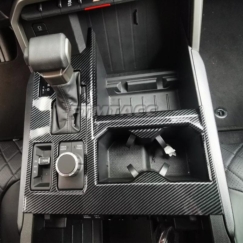 Für Toyota Tundra 2022 2023 ABS Karbonfaser-Stil Glashebe-Rahmenabdeckung Dekorativer Aufkleber Innenraum-Modifikation