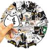 50 Cartoon Kitten with Knife Graffiti Stickers Decorate Guitar Notebook Suitcase DIY Waterproof