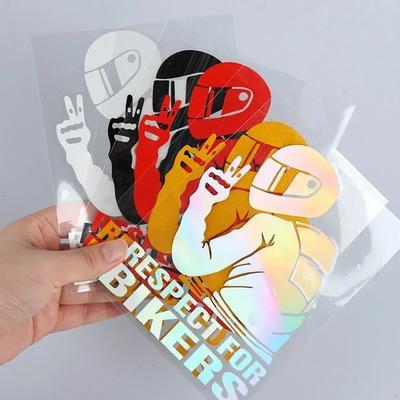 15x11CM 3D Respekt für Biker Wasserdicht Abnehmbar Motorrad Reflektierender Vinyl Aufkleber Aufkleber Auto Heckscheibenaufkleber
