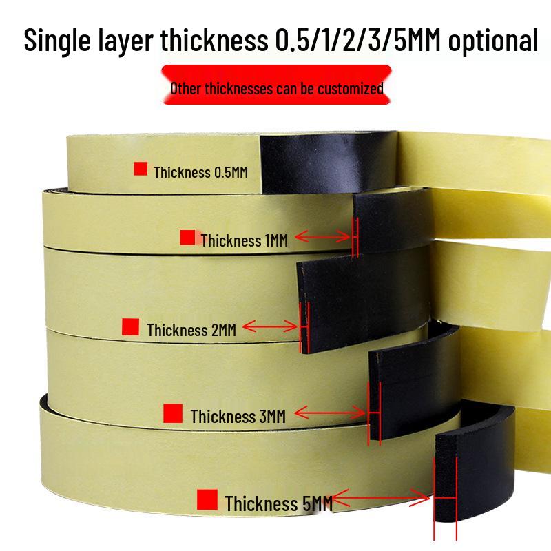 EVA 0.524 Ultra-Thin Black Adhesive Foam Tape - Strong, Single-Sided, High Adhesion