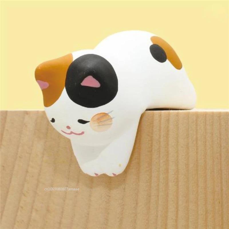 3 Stück Computerbildschirm Monitor Kleine Ornamente Desktop Puppe Katze Hase Heimdeko Glückskatze Harzfigur Wohnaccessoires