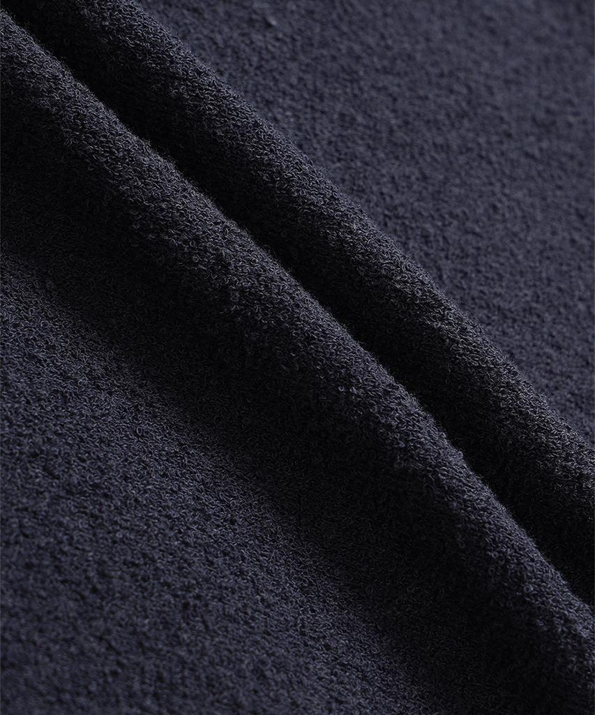 Teildeon Dickie Short Sleeve Boucle Yarn Knit Polo Shirts Navy