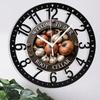 Farmhouse 25cm Circular Iron Wall Clock with Natural Finish