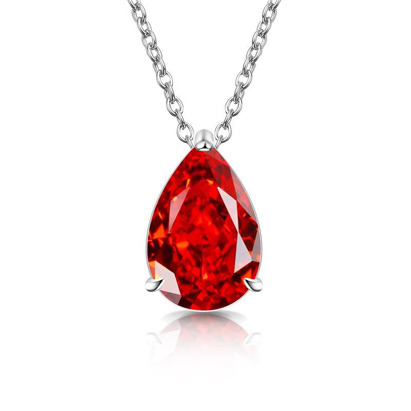 Caibao Ice Flower Cut High Carbon Diamond Pear Shaped Pendant Fashionable, Simple, Light Luxury Water Drop Necklace