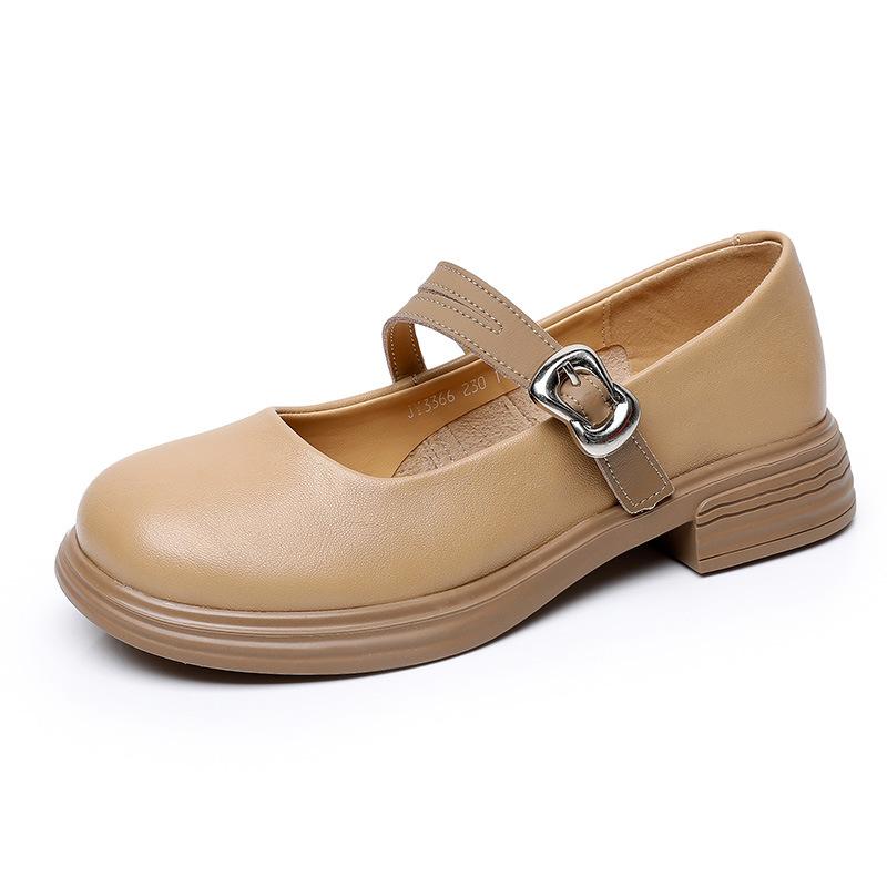 

Fashion Sheepskin Mary Jane Women s Shoes Summer Genuine Leather Soft Bottom Mother s Shoes Large Size Shoes Casual Shallow Mouth Pumps 35