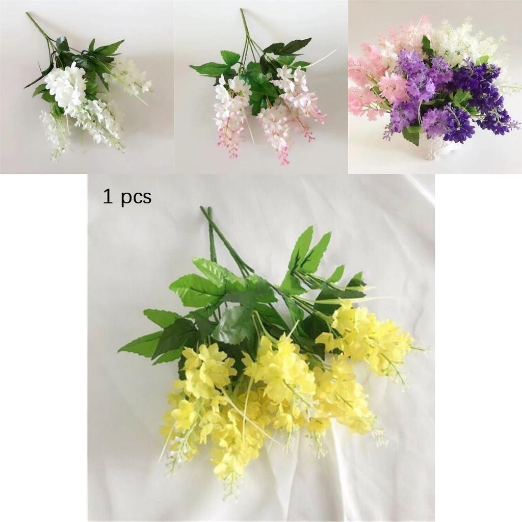 Lifelike 5 Heads Artificial Hyacinth Fake Silk Flowers Bouquet Ideal For Party Decorations