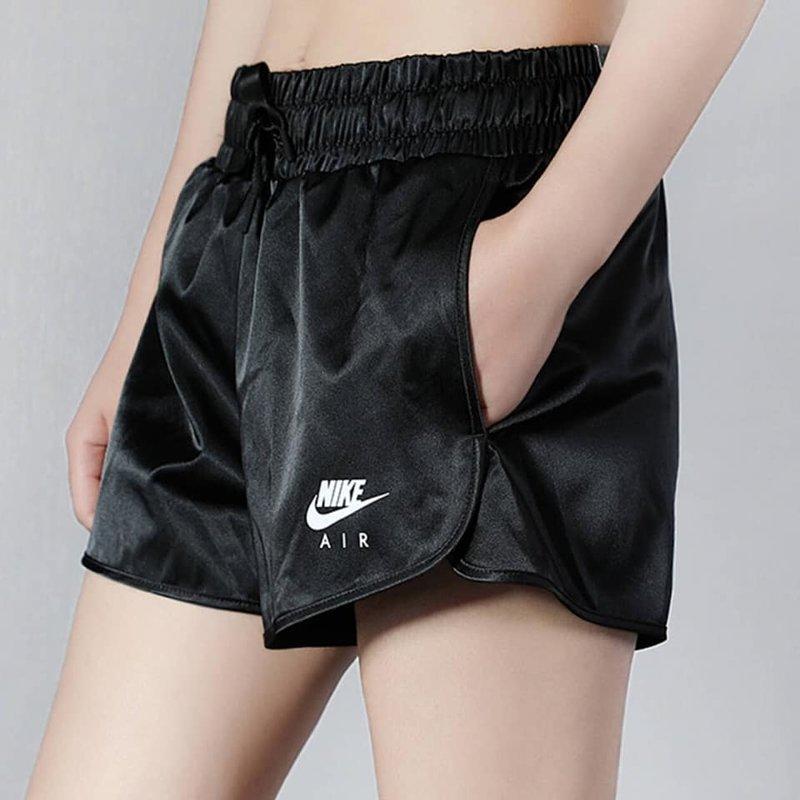 Nike Solid Color Brand Logo Print Elastic Waist Straight Casual Shorts Women Shorts Black BV4630-010