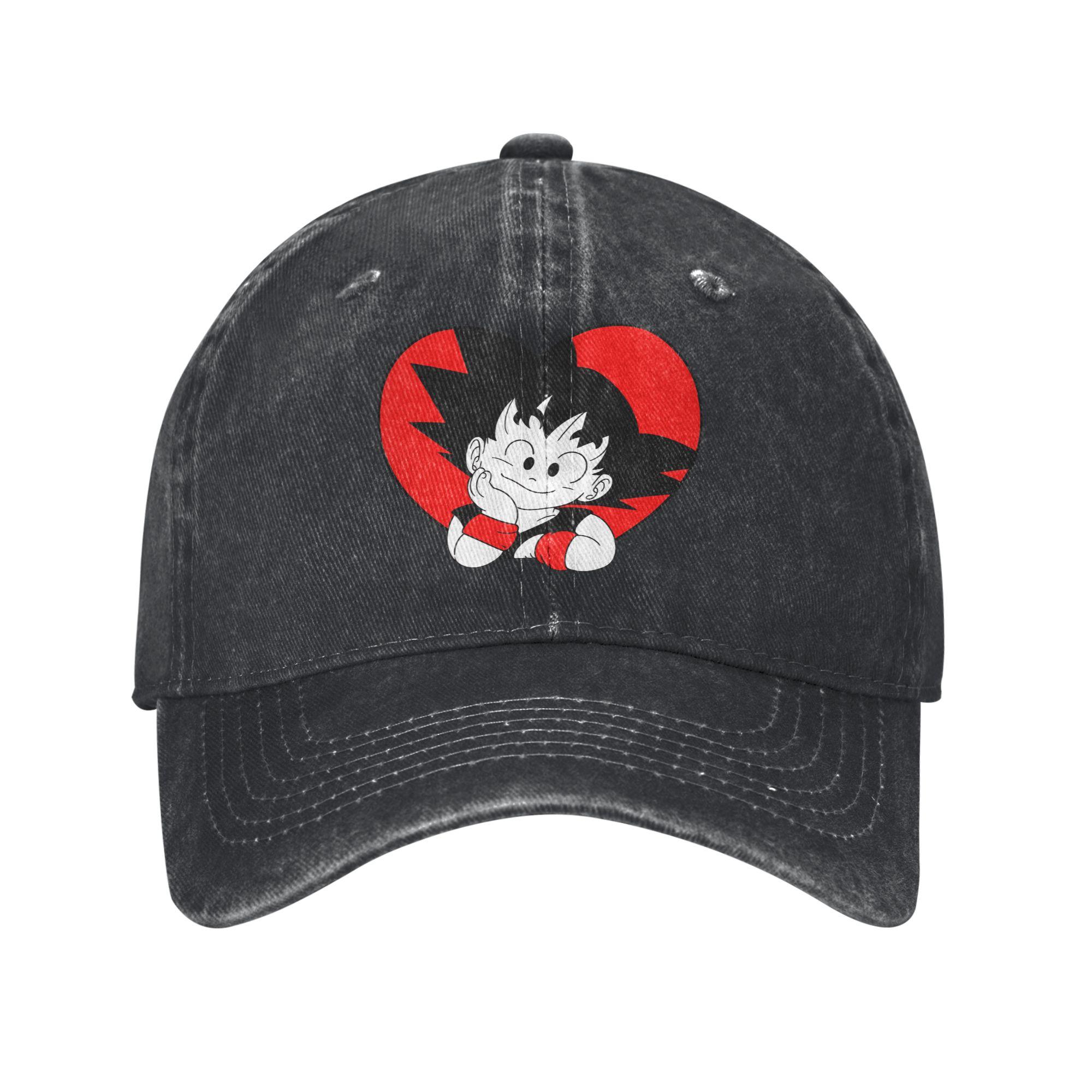 

Dragon Ball DBZ Goku Men Women Baseball Cap Red Heart Distressed Washed Caps Hat All Seasons Travel Adjustable Snapback Cap One Size чёрный