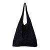 Women Crochet Shoulder Bag Lightweight Solid Color Mesh Handbag Fashionable Beach Bag Daily Commuting