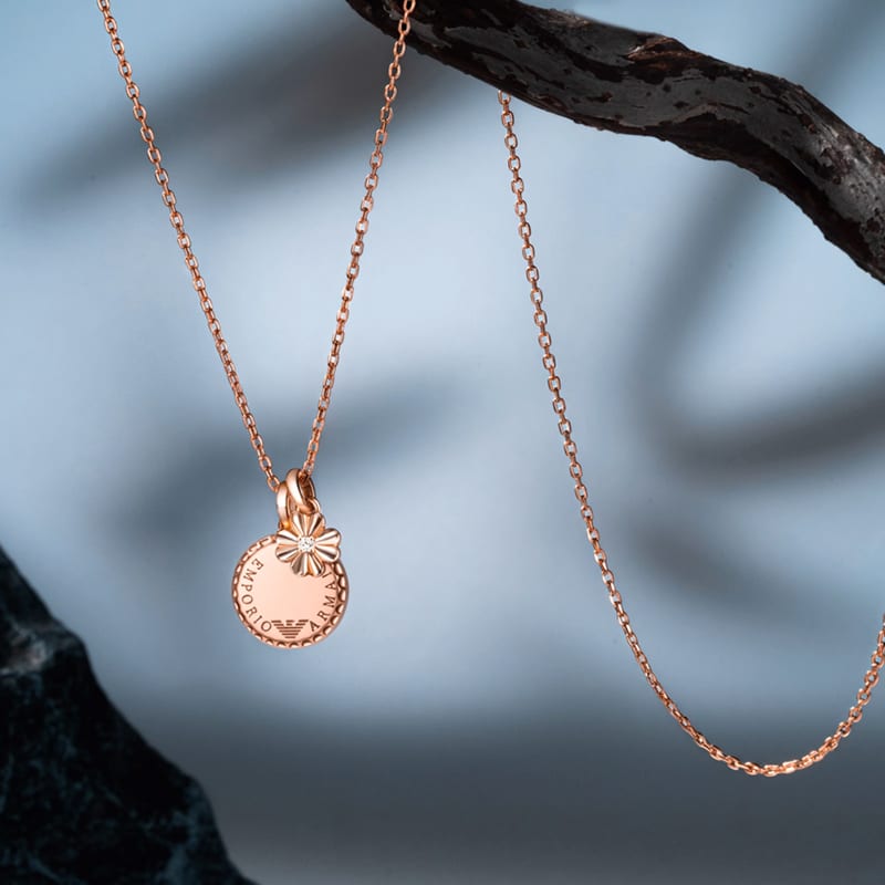 Emporio Armani Brass Necklaces Women's Rose Gold EGS3277221