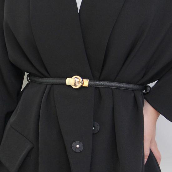 Women Dress Belt Imitation Leather Versatile Solid Color Design Waistband Dresses Shirts Tops Waist Belt Clothing Accessory