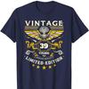 Mens Turning 39 Birthday Decorations for Men 39th Birthday TShirt Graphic T Shirts Men Clothing Streetwear High Quality Cotton
