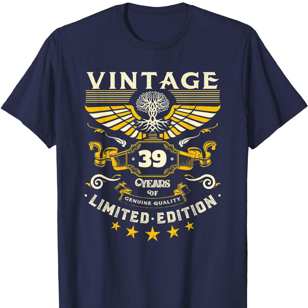 Mens Turning 39 Birthday Decorations for Men 39th Birthday TShirt Graphic T Shirts Men Clothing Streetwear High Quality Cotton