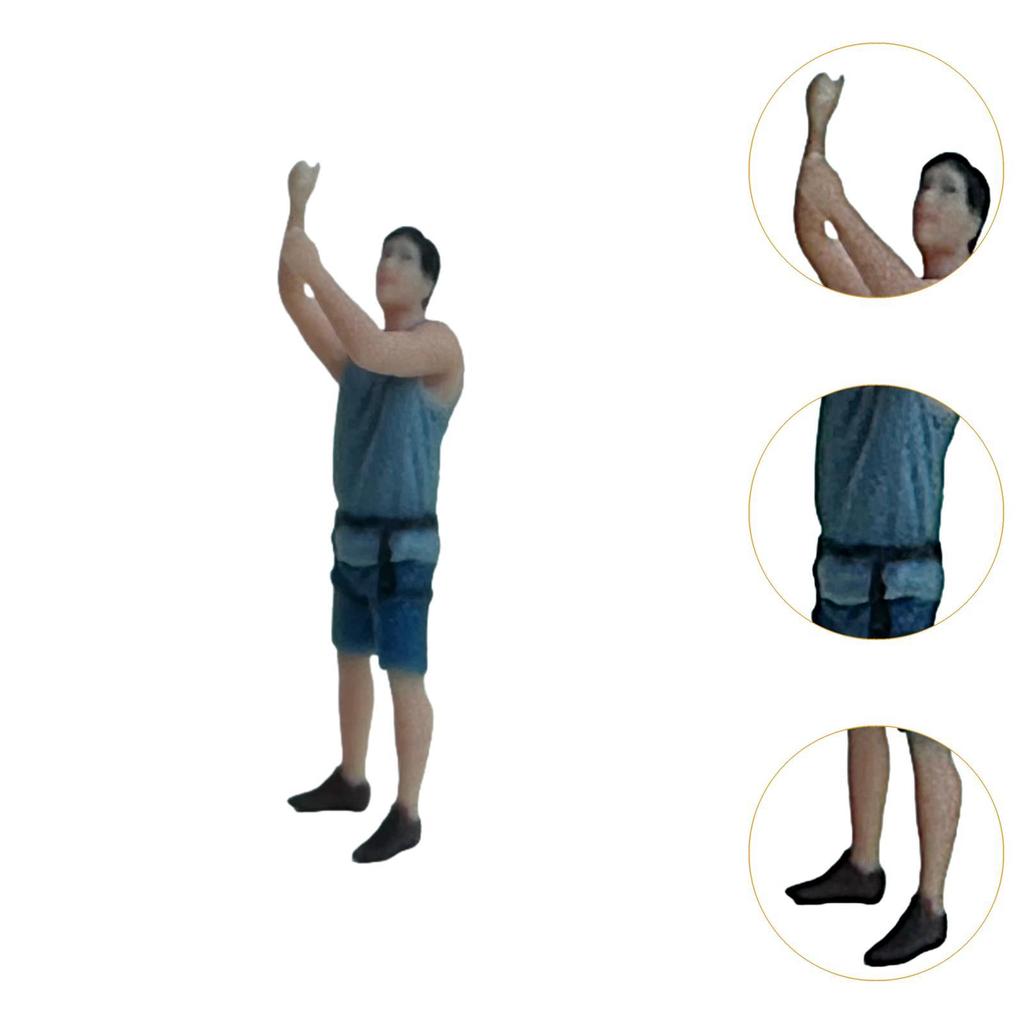 1/64 Scale Miniature Figure Model Rock Climbing Decoration Painted Tiny