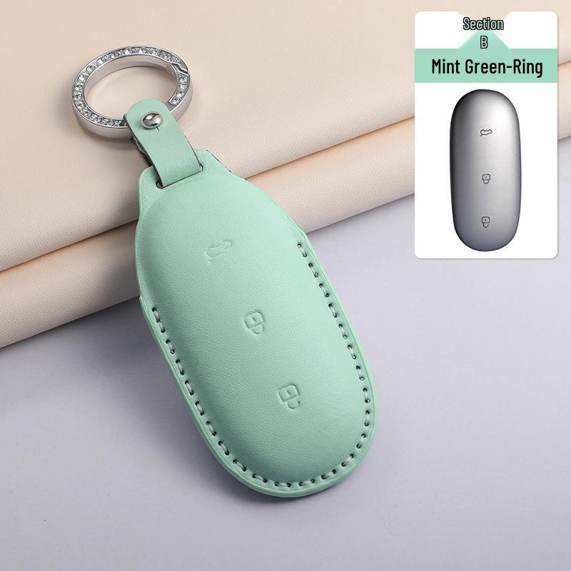 Dreifarbige PU-Leder-Autoschlüsselhülle für Ideal L6-L9