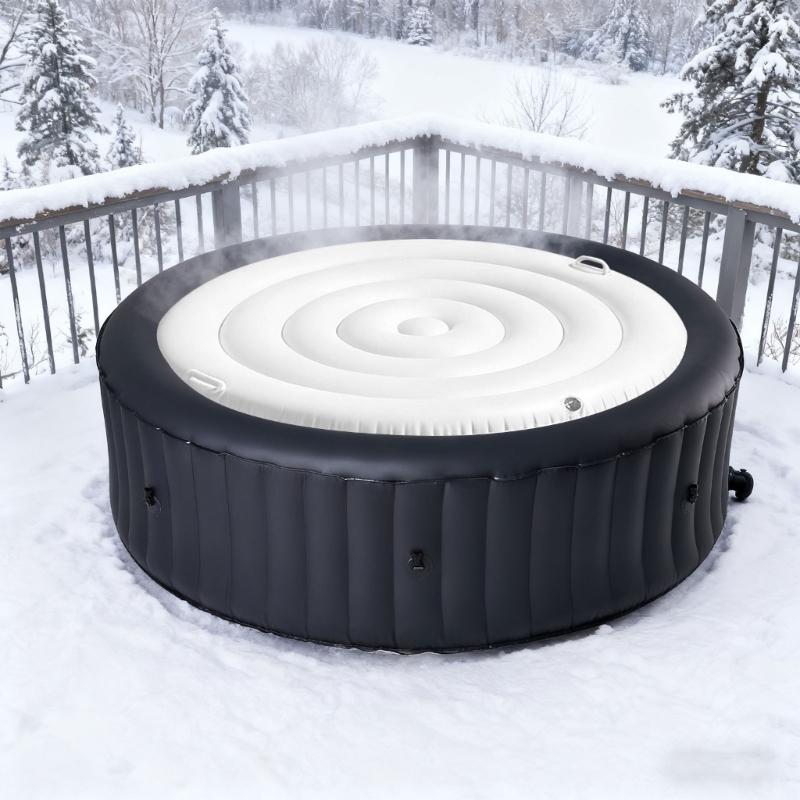 Heavy Duty Inflatable Spa Pool Cover Lid For 4.75ft Round Hot Tubs Energy Efficient Water Protections Design